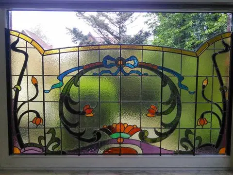 Restauration d'un grand vitrail type victorien chez particulier